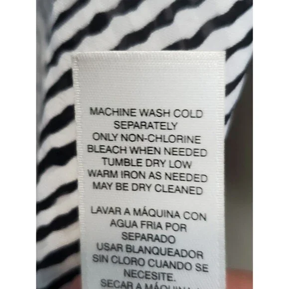 Chico's Wavy Lines Woven Roll-Tab Sleeve Popover Tunic Size 2 Large - Picture 6 of 7